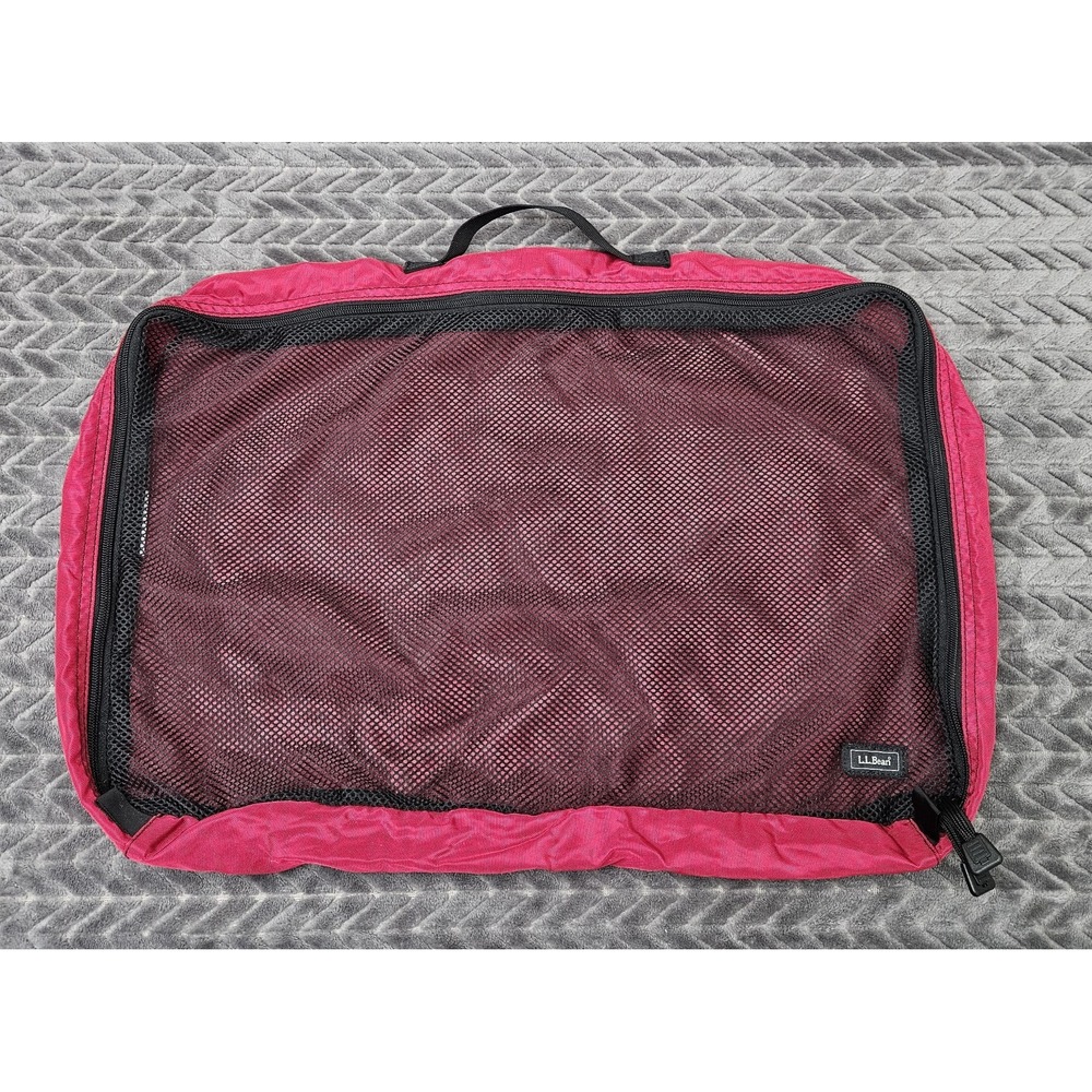 L.L. Bean Travel Toiletry Bag Red Nylon Mesh Organizer Carry‎ On